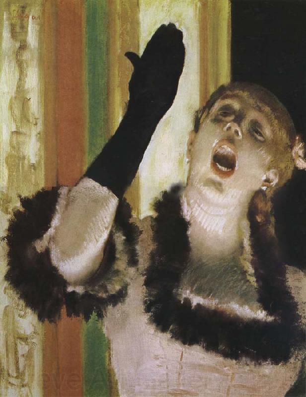 Edgar Degas The Female singer Wearing Gloves Norge oil painting art